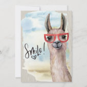 Funny Llama Hochzeit verschoben Datum ändern Einladung (Rückseite)