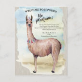 Funny Llama Hochzeit verschoben Datum ändern Postkarte (Vorderseite)