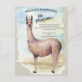 Funny Llama Hochzeit verschoben Datum ändern Postkarte