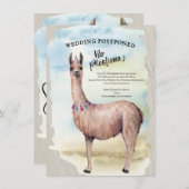 Funny Llama Hochzeit verschoben Datum Wasserfarbe Einladung (Vorne/Hinten)