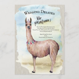 Funny Llama Hochzeit verschoben Einladung