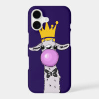 Funny Llama Illustration bläst eine rosa Blase