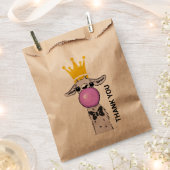 Funny Llama Illustration bläst eine rosa Blase Geschenktütchen (Ausgeschnitten)