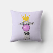 Funny Llama Illustration bläst eine rosa Blase Kissen (Rückseite)