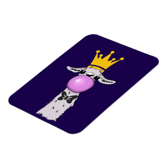 Funny Llama Illustration bläst eine rosa Blase Magnet (Linke Seite)