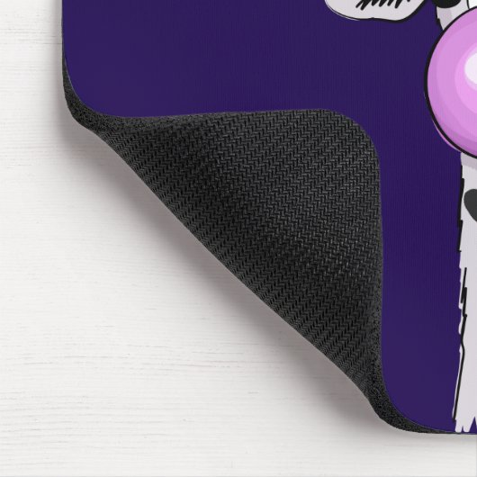 Funny Llama Illustration bläst eine rosa Blase Mousepad (Ecke)