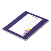 Funny Llama Illustration bläst eine rosa Blase Notizblock (Rotiert)