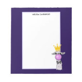 Funny Llama Illustration bläst eine rosa Blase Notizblock (Vorderseite)