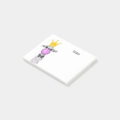 Funny Llama Illustration bläst eine rosa Blase Post-it Klebezettel (angewinkelt)