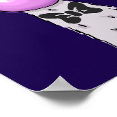 Funny Llama Illustration bläst eine rosa Blase Poster (Ecke)