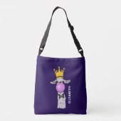 Funny Llama Illustration bläst eine rosa Blase Tragetaschen Mit Langen Trägern (Rückseite)