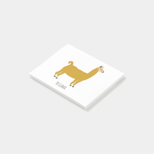 Funny Llama Illustration Post-it Klebezettel (angewinkelt)