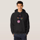 Funny Llama in a rainbow glasses, pink bubble gum  Hoodie (Vorne ganz)