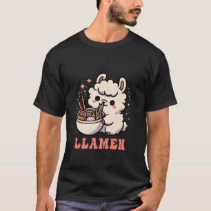 Funny Llama Llamen Ramen Noodles Japanisch Anime K T-Shirt