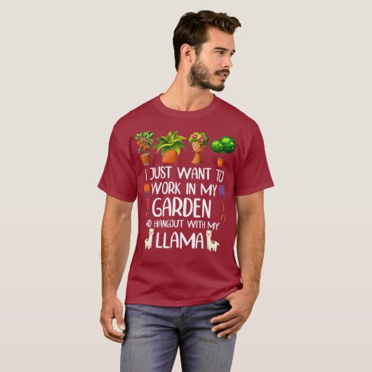 Funny Llama Lover Gärtnern für Gärtner Männer T-Shirt (Vorne ganz)