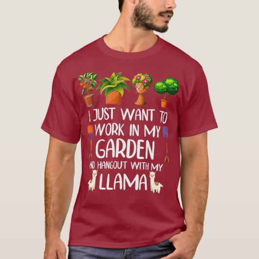 Funny Llama Lover Gärtnern für Gärtner Männer T-Shirt (Vorderseite)
