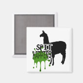 Funny Llama Meme Spit Happens Magnet (Vorderseite/Rückseite)