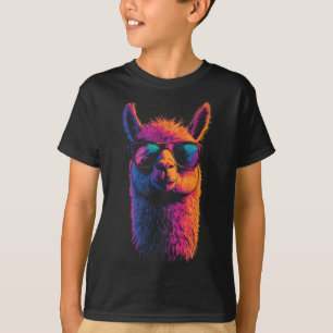 Funny Llama mit den Sungles farbenfroh ohne Drama  T-Shirt