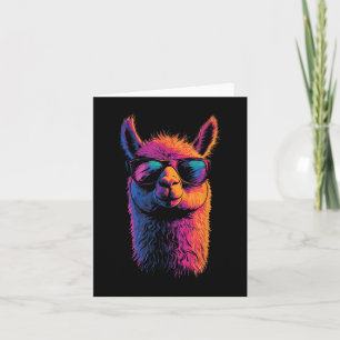Funny Llama mit Sonnenbrille farbenfroh No Drama A Karte