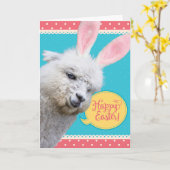 Funny Llama Osterfest Bunny Llamanated Osterfest Karte (Gelbe Blume)