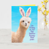 Funny Llama Osterhase - Llama Erzählen Karte (Gelbe Blume)