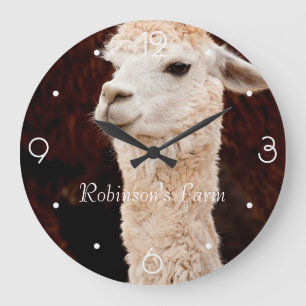 Funny Llama personalised Große Wanduhr