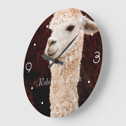 Funny Llama personalisiert Große Wanduhr (Winkel)