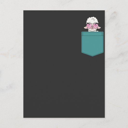 Funny Llama Pocket Design Niedlich Alpaca Spaß Postkarte (Vorderseite)