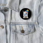Funny Llama Pop Beanie Art Spaß Button (Beispiel)