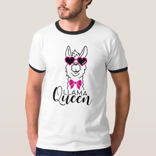 Funny llama Queen T - Shirt für Mädchen (Vorderseite)