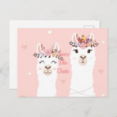 Funny Llama Save the Date Postkarte (Vorne/Hinten)