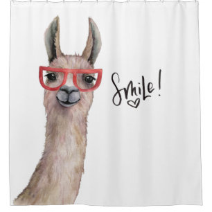 Funny Llama Smile Inspiration Duschvorhang
