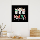 Funny Llama Squad Sonnenbrille Cool Llamas Retro Poster (Küche)