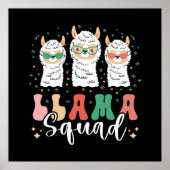 Funny Llama Squad Sonnenbrille Cool Llamas Retro Poster (Vorne)