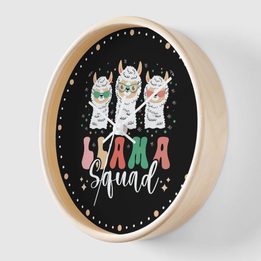 Funny Llama Squad Sonnenbrille Cool Llamas Retro Uhr (Winkel)