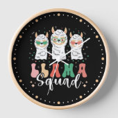Funny Llama Squad Sonnenbrille Cool Llamas Retro Uhr (Vorderseite)