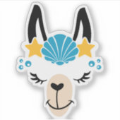 Funny Llama Summer Beach Sticker (Vorderseite)