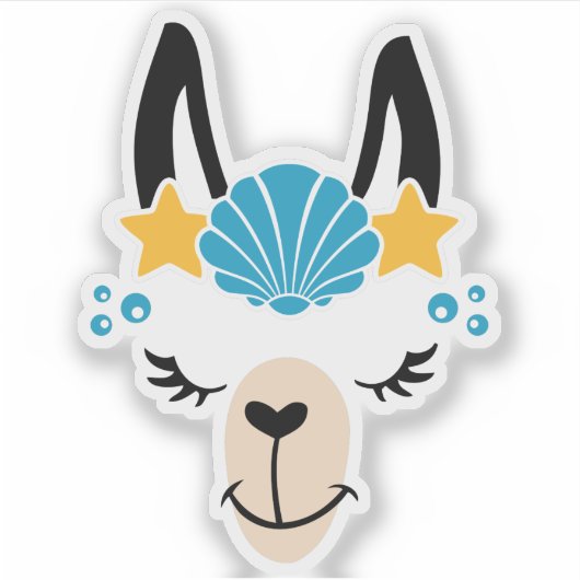 Funny Llama Summer Beach Sticker (Vorderseite)