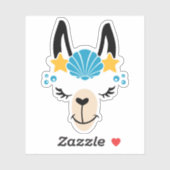 Funny Llama Summer Beach Sticker (Blatt)
