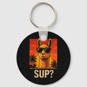 Funny Llama Sup Meme Sunset Beach Coole Animal Men Schlüsselanhänger