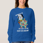 Funny Llama Sweatshirt - Weihnachtslicht Bereit! (Vorderseite)