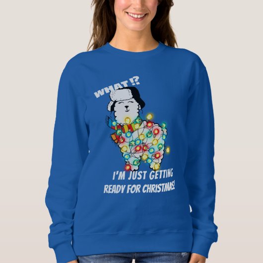 Funny Llama Sweatshirt - Weihnachtslicht Bereit! (Vorderseite)