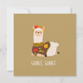 Funny Llama Türkei Erntedank Flat Card
