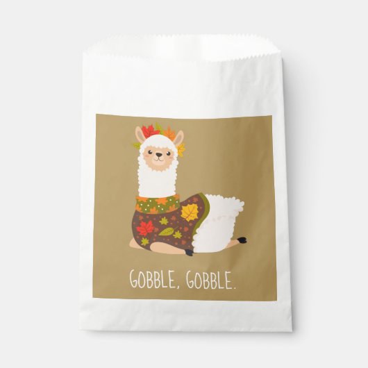 Funny Llama Türkei Erntedank Geschenktütchen (Vorderseite)