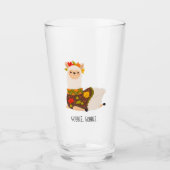 Funny Llama Türkei Erntedank Glas (Vorderseite)