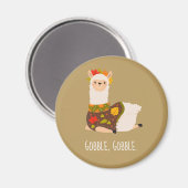 Funny Llama Türkei Erntedank Magnet (Vorderseite/Rückseite)