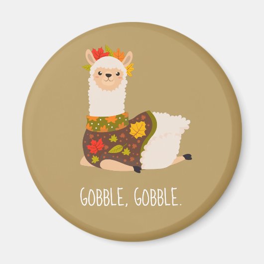 Funny Llama Türkei Erntedank Magnet (Vorne)