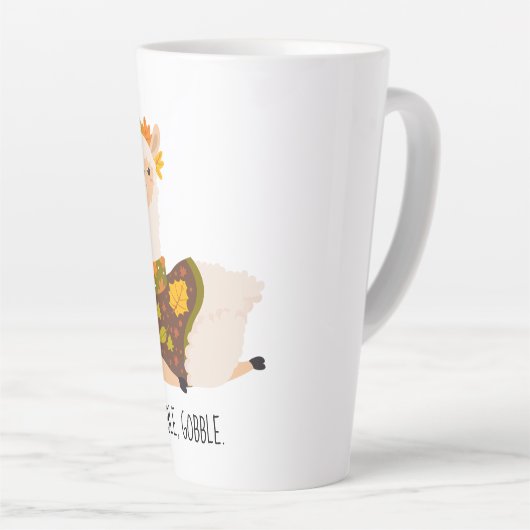 Funny Llama Türkei Erntedank Milchtasse (Rechte Ecke)