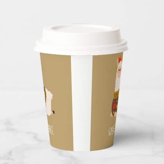 Funny Llama Türkei Erntedank Pappbecher (Links)
