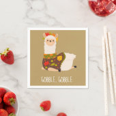 Funny Llama Türkei Erntedank Serviette (Beispiel)